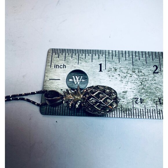 Vintage 925 Sterling Silver Pineapple Pendant Necklace Estate Jewelry 6.2g - Picture 7 of 11